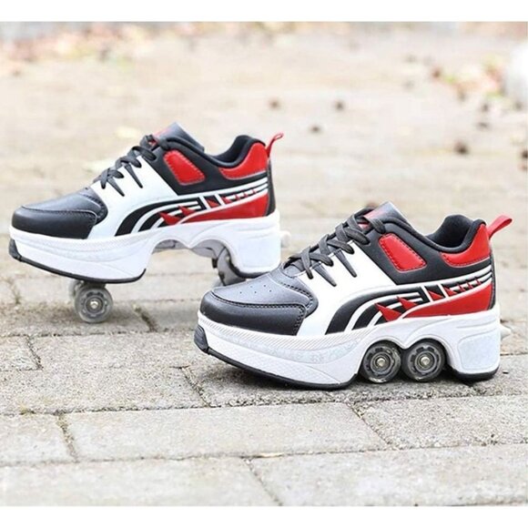 Lang Jiao Deformation Shoes Roller Blades Skate Shoes Black/Red/White (U.S. 7.5) - Picture 10 of 11